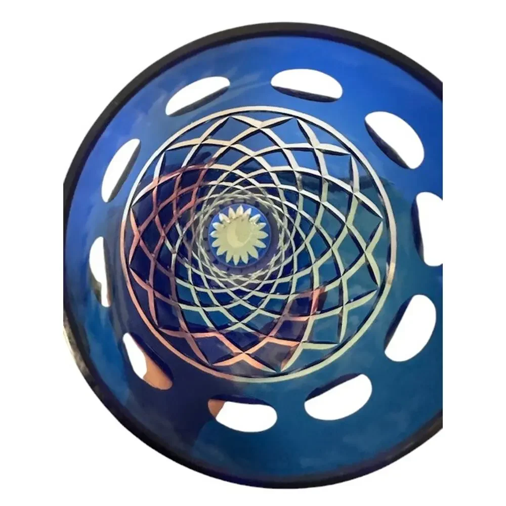 Blue Crystal Cut Glass Decorative Beautiful Vase